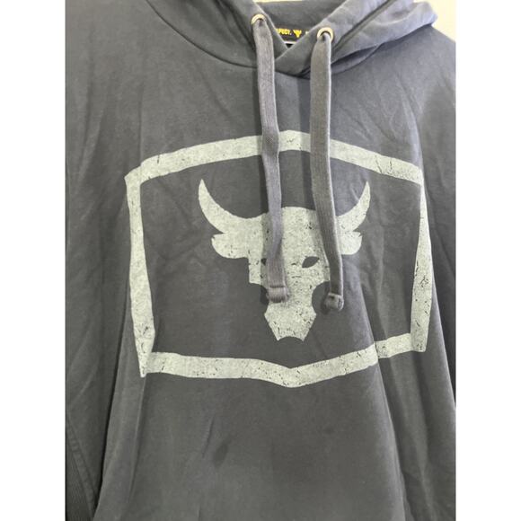 Under Armour Project Rock Hoodie XL Fleece Bull Streetwear Normcore Y2K Skater - Picture 2 of 16